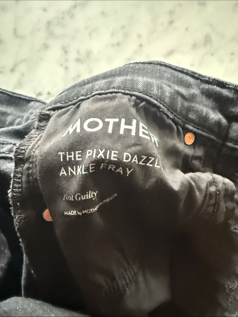 MOTHER Pixie Dazzler Ankle Fray Jeans - Black